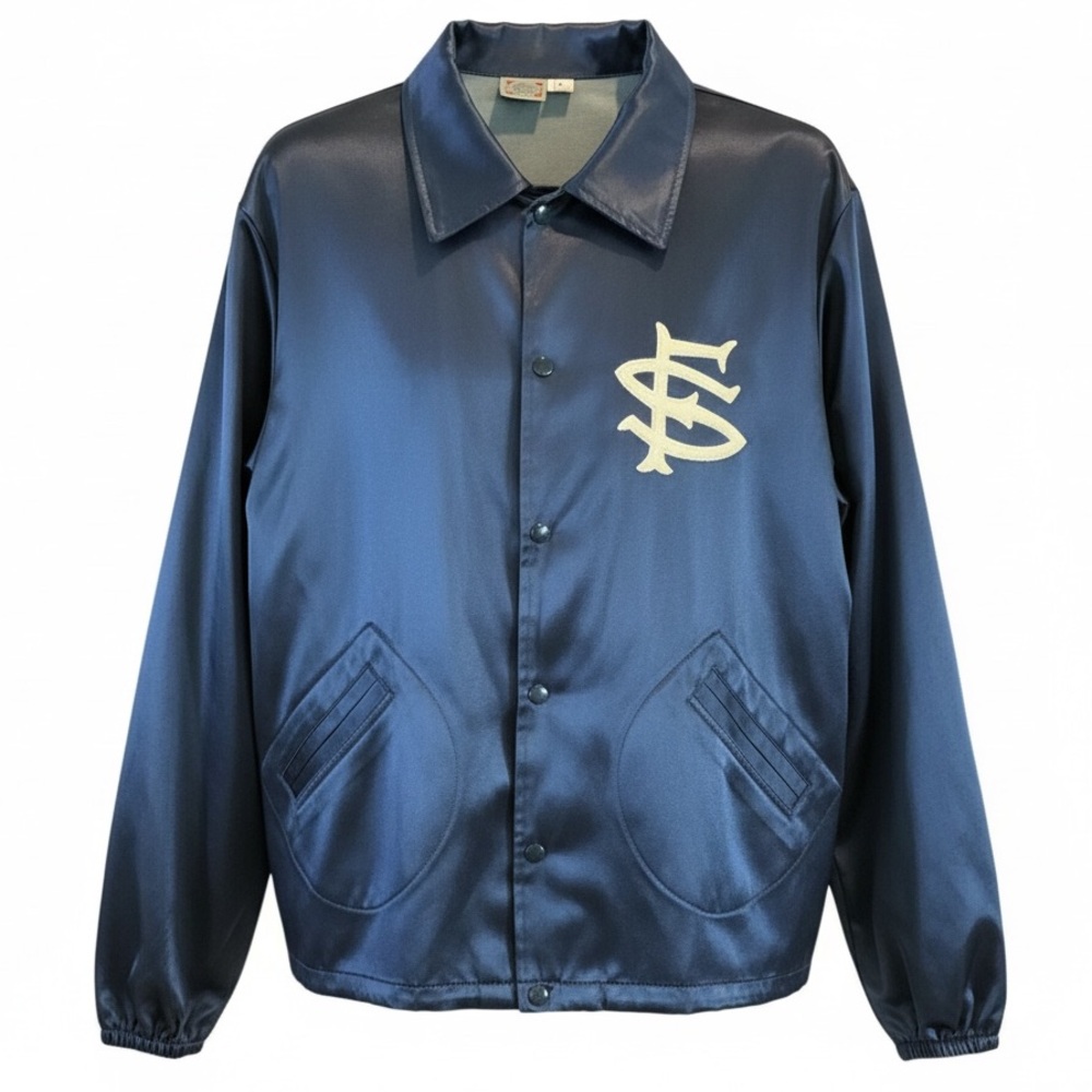 Ebbets Field Flannels Made in USA MiLB San Francisco Seals Satin Jacket Size L